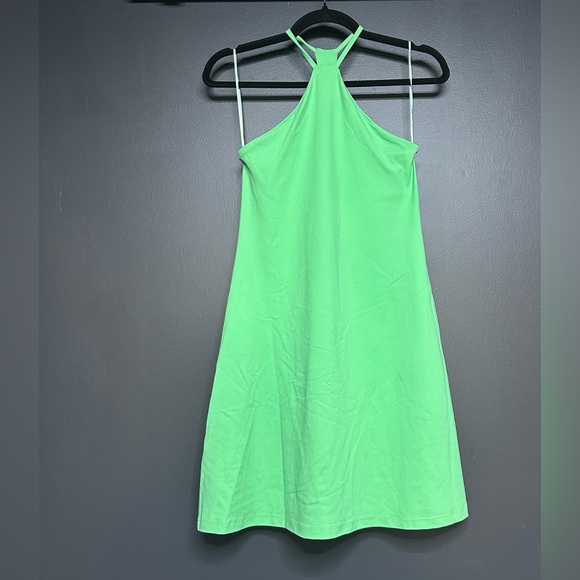NWOT Susana Monaco Racer A Line Mini Dress Lovebird Lime Green XS - Picture 5 of 5